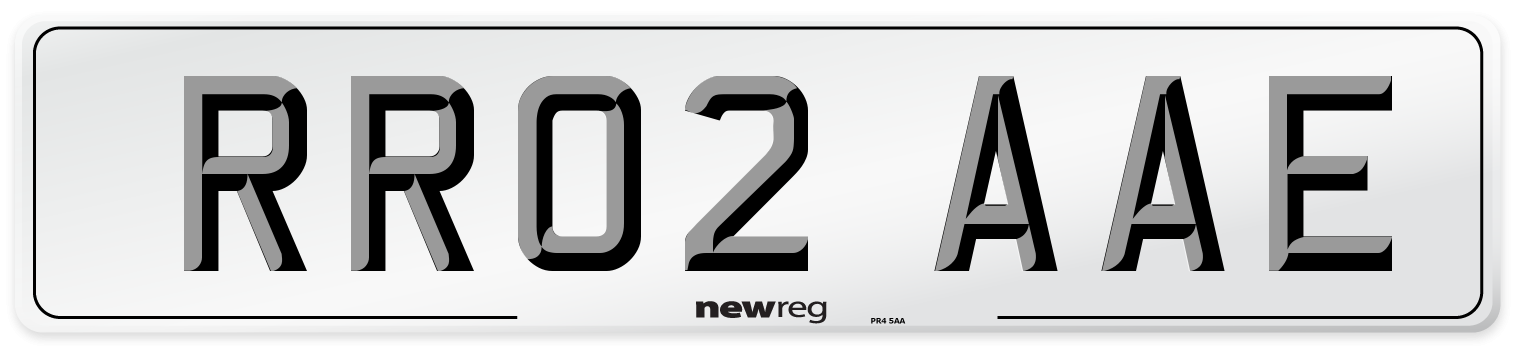 RR02 AAE Number Plate from New Reg